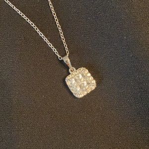 Diamond 1/4 C Sterling Silver Pendant Necklace 18